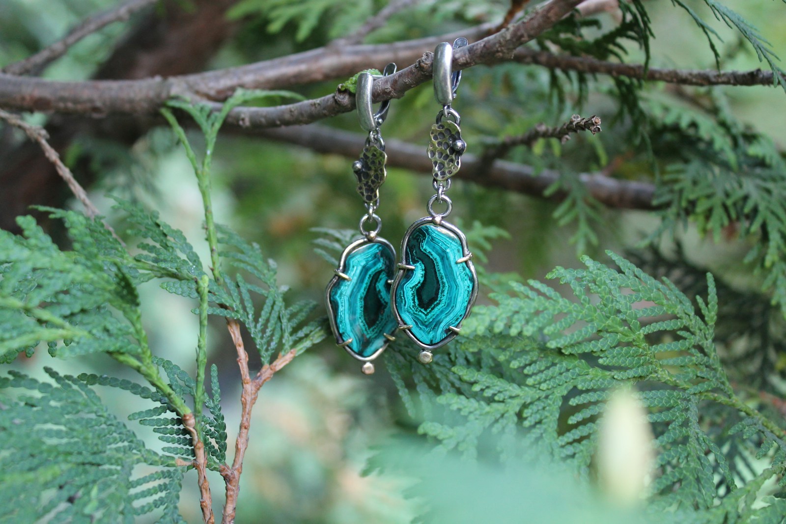 Hammered sterling silver earrings