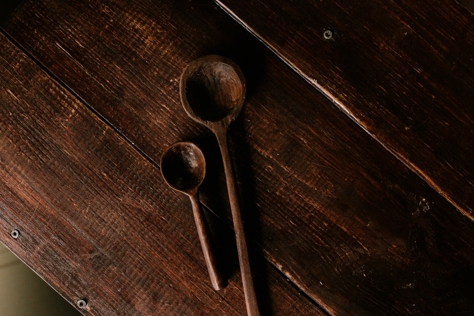 Hand-carved wooden coffee scoop